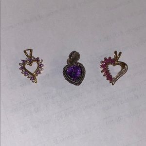 Set of Three Heart Pendants